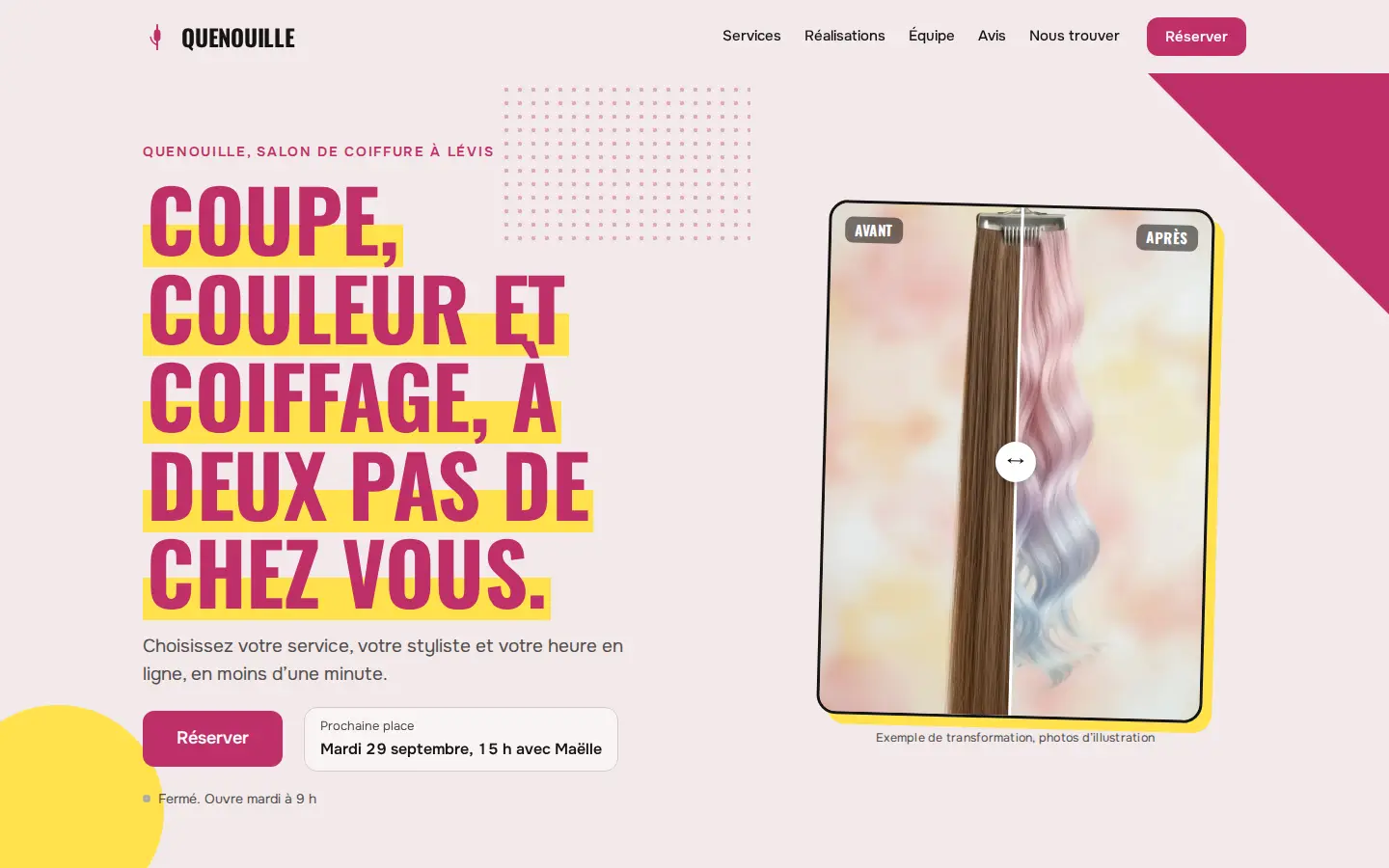 Style Pop : capture du site d’exemple